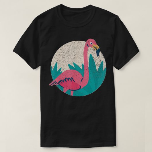  flamingo verontruste  stijl dier t-shirt (Design voorkant)