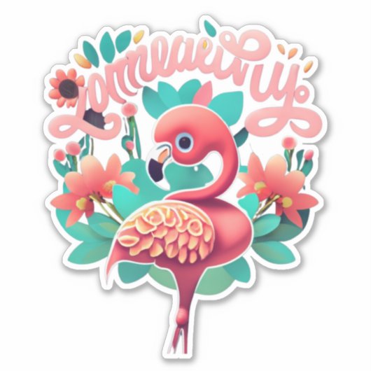 Flamingo verrukken Stickers die vreugde brengen (Voorkant)