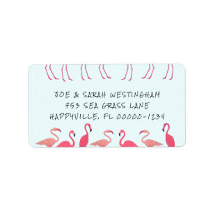 Flamingo Verzameling Leuke Retouradreslabels Etiket