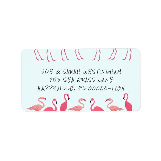 Flamingo Verzameling Leuke Retouradreslabels Etiket (Voorkant)