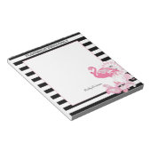 Flamingo Vibes Alleen Zwart & Wit Strepen Flamingo Notitieblok (Schuin)