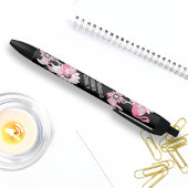 Flamingo Vibes Only - Black Pink Flamingo Zwarte Inkt Pen