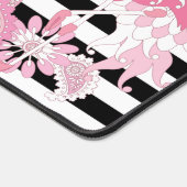 Flamingo Vibes Only Black & White Stripe Flamingo Bureaumat (Hoek)
