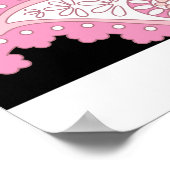 Flamingo Vibes Only Black & White Stripe Flamingo Poster (Hoek)