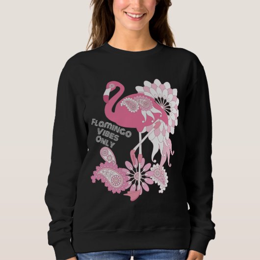 Flamingo Vibes Only - Paisley Pink Flamingo Trui (Voorkant)