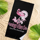 Flamingo Vibes Only Whimsical Pink Flamingo Strandlaken