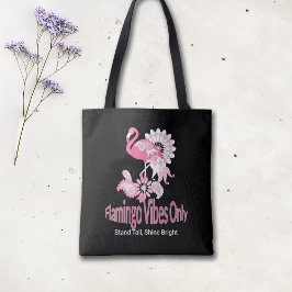 Flamingo Vibes Only Whimsical Pink Flamingo Tote Bag