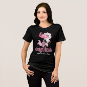 Flamingo Vibes Only Whimsical Pink Flamingo Tri-Blend Shirt (Voorkant volledig)