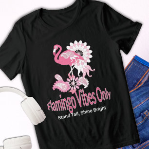 Flamingo Vibes Only Whimsical Pink Flamingo Tri-Blend Shirt