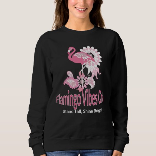 Flamingo Vibes Only Whimsical Pink Flamingo Trui (Voorkant)