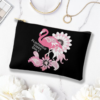 Flamingo Vibes Only Zwart Roze Flamingo Etui