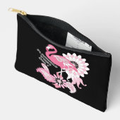 Flamingo Vibes Only Zwart Roze Flamingo Etui (Open)