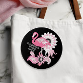 Flamingo Vibes Only Zwart Roze Flamingo Ronde Button 7,6 Cm