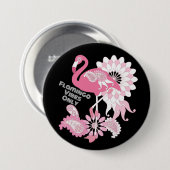 Flamingo Vibes Only Zwart Roze Flamingo Ronde Button 7,6 Cm (Voorkant /achterkant)