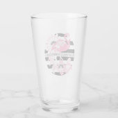 Flamingo Vibes Only Zwart & Wit Stripes Flamingo Glas (Achterkant)