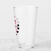 Flamingo Vibes Only Zwart & Wit Stripes Flamingo Glas (Links)