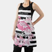 Flamingo Vibes Only Zwart & Wit Stripes Flamingo Schort (Insitu)