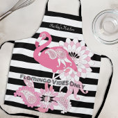 Flamingo Vibes Only Zwart & Wit Stripes Flamingo Schort