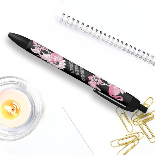 Flamingo Vibes Only - Zwarte Roze Flamingo Inkt Pen