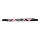 Flamingo Vibes Only - Zwarte Roze Flamingo Inkt Pen (Voorkant)