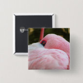 Flamingo Vierkante Button 5,1 Cm (Voorkant /achterkant)