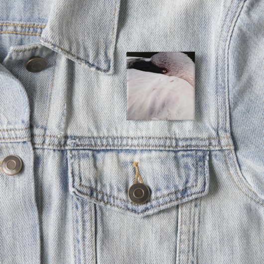 Flamingo Vierkante Button 5,1 Cm (In situ)