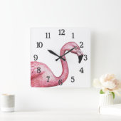 Flamingo Vierkante Klok (Huis)