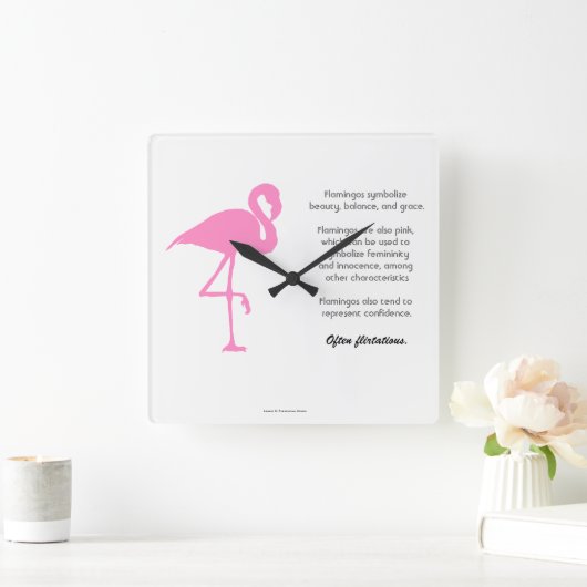 Flamingo Vierkante Klok (Huis)
