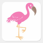 Flamingo Vierkante Sticker (Voorkant)
