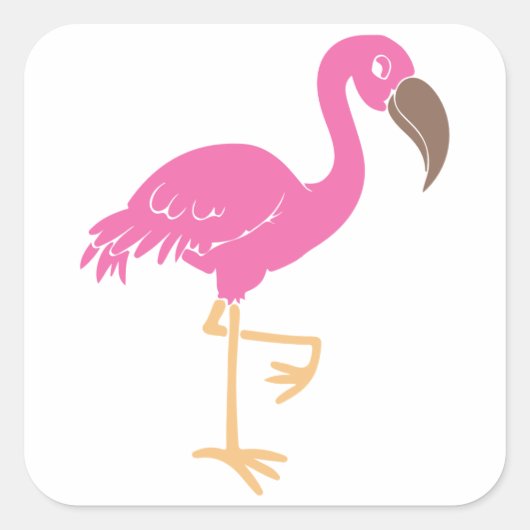 Flamingo Vierkante Sticker (Voorkant)