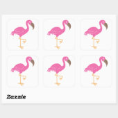 Flamingo Vierkante Sticker (Vel)