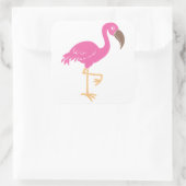 Flamingo Vierkante Sticker (Tas)