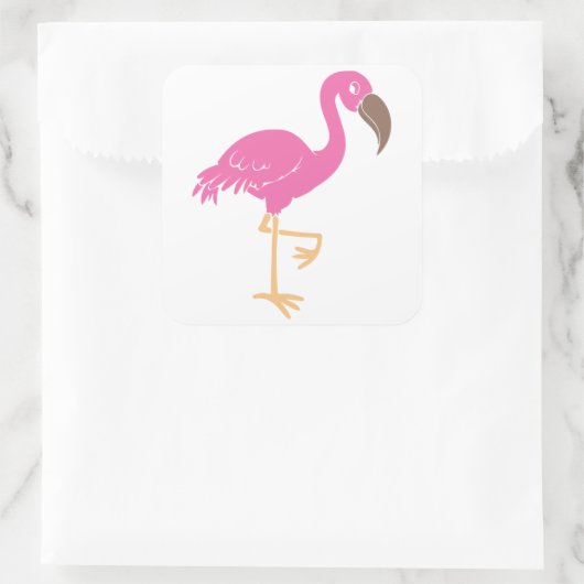 Flamingo Vierkante Sticker (Tas)