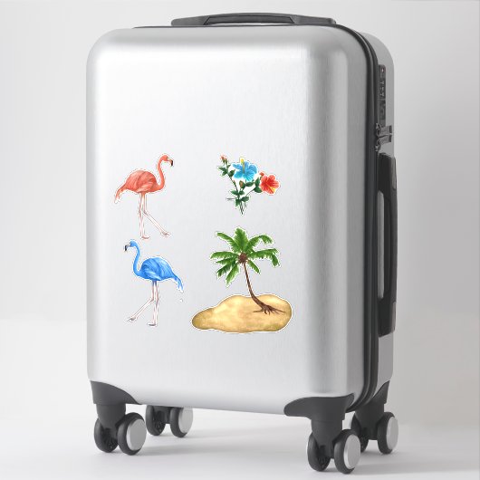 Flamingo Vinyl Aangepaste Sticker (Koffer)