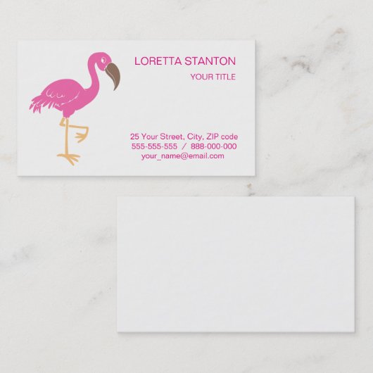Flamingo Visitekaartje (Voorkant / Achterkant)