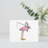 Flamingo Visser Vissen Vissersstok Briefkaart (Staand voorkant)