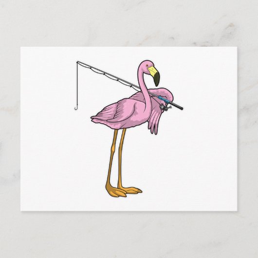Flamingo Visser Vissen Vissersstok Briefkaart (Voorkant)