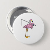 Flamingo Vist Fisher Gevist staaf Ronde Button 7,6 Cm (Voorkant /achterkant)