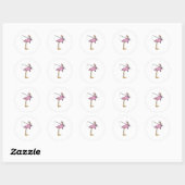 Flamingo Vist Fisher Gevist staaf Ronde Sticker (Vel)