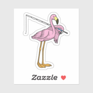Flamingo Vist Fisher Gevist staaf Sticker