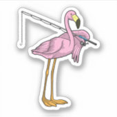 Flamingo Vist Fisher Gevist staaf Sticker (Voorkant)