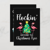 Flamingo | Vlokken rond kerstbomen Informatiekaartje (Voorkant / Achterkant)