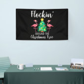 Flamingo | Vlokken rond kerstbomen Spandoek (Beurs)