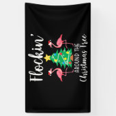 Flamingo | Vlokken rond kerstbomen Spandoek (Verticaal)