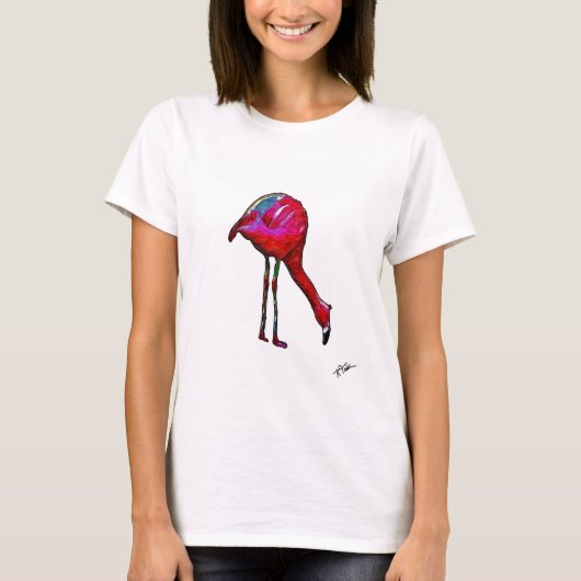 Flamingo voeren in Abstract T-shirt (Voorkant)
