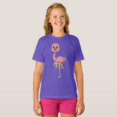 Flamingo Voetballer Voetbal T-shirt (Voorkant volledig)