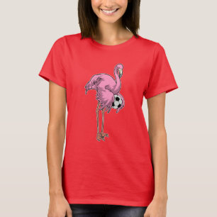 Flamingo Voetballer Voetbal T-shirt