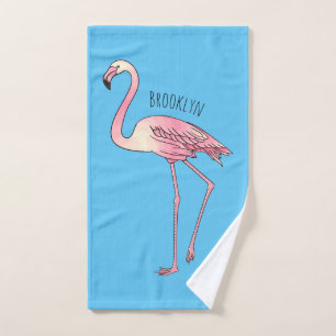 Flamingo vogel cartoon illustratie bad handdoek