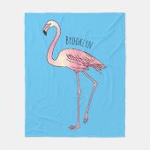 Flamingo vogel cartoon illustratie fleece deken (Voorkant)