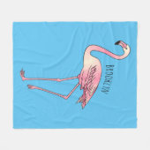 Flamingo vogel cartoon illustratie fleece deken (Voorkant (Horizontaal))